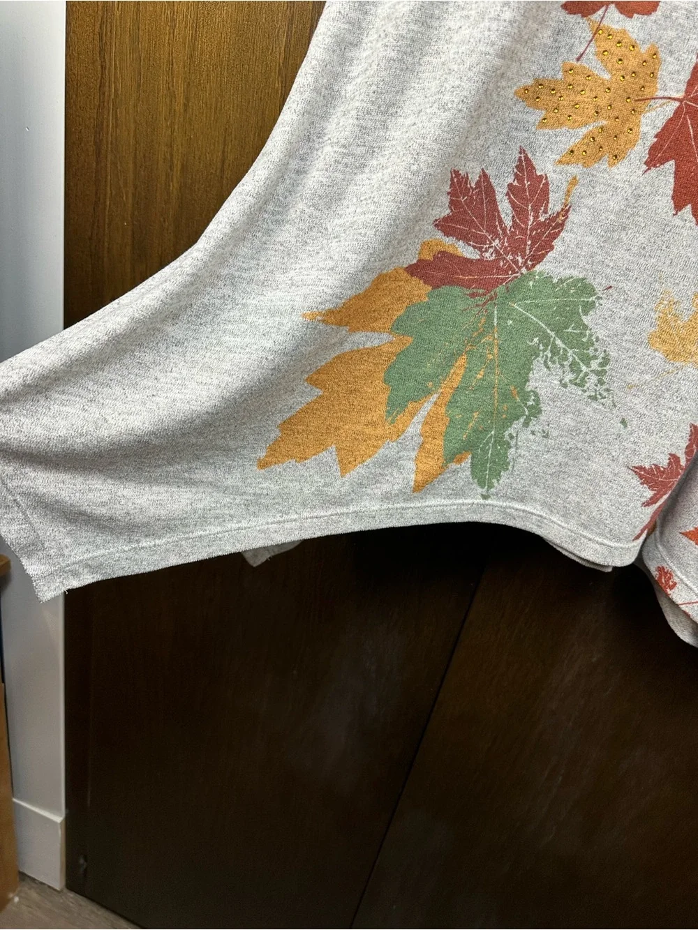 Astrologie Gray Autumn Leaf Long-Sleeve Top